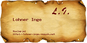 Lohner Inge névjegykártya